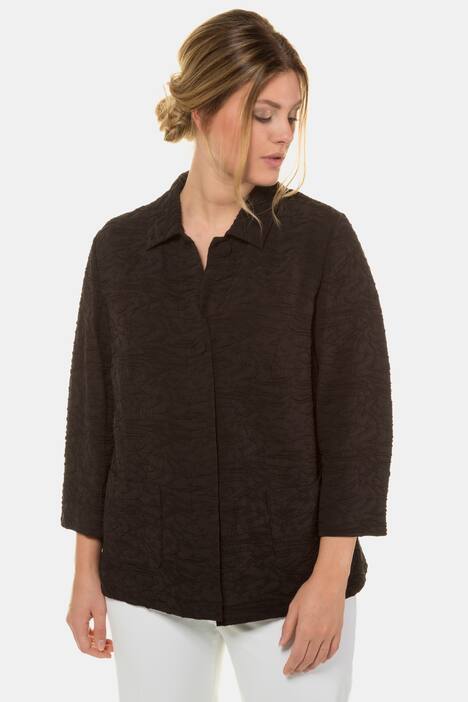 Jacke, Struktur-Jacquard, A-Linie, 3/4-Ärmel, selection
