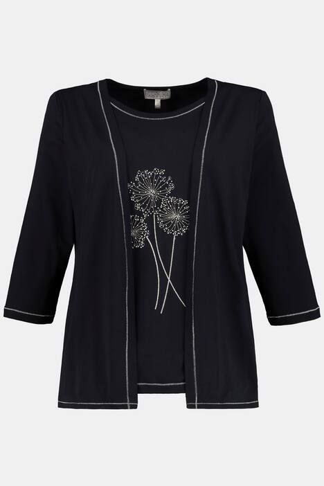2-in-1-Shirt, Pusteblumen-Stickerei, Perlen, selection