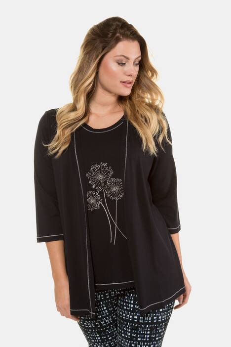 2-in-1-Shirt, Pusteblumen-Stickerei, Perlen, selection