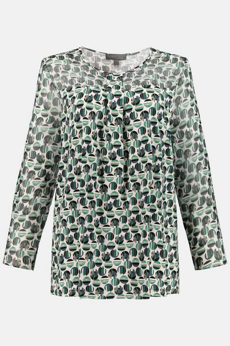 Shirt, Punkte, Chiffon/Jersey, Langarm, selection
