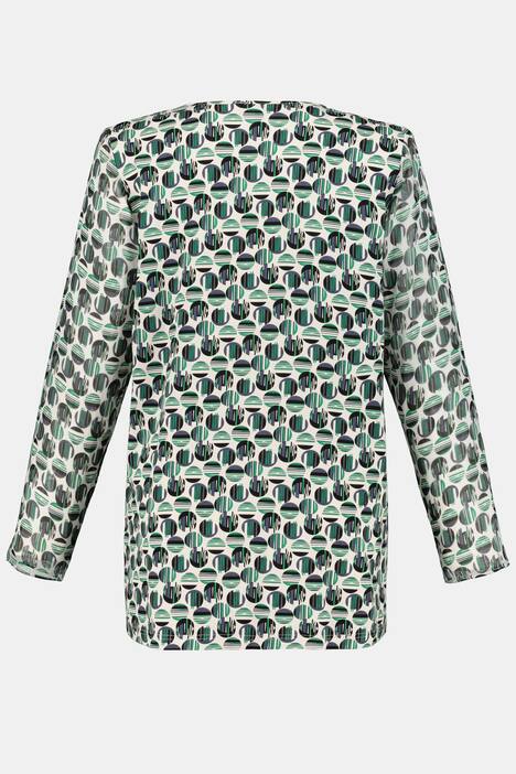 Shirt, Punkte, Chiffon/Jersey, Langarm, selection
