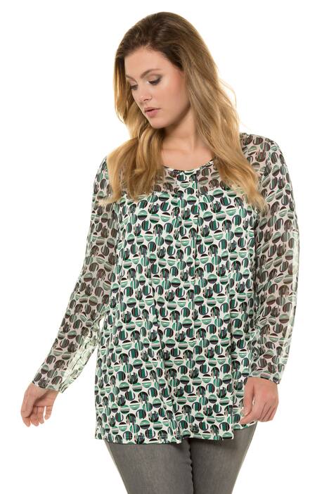 Shirt, ronde hals met sierplooi