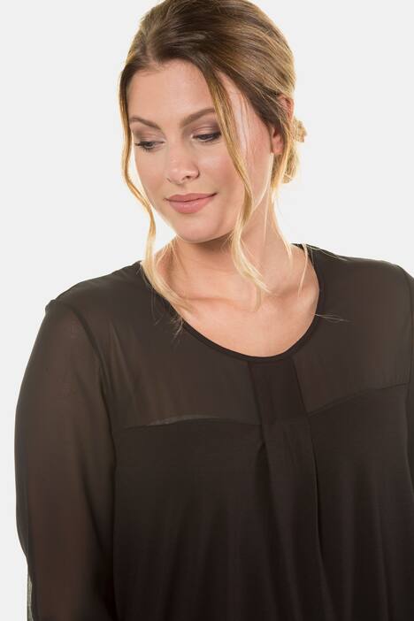 Shirt, Zierfalte, A-Linie, Chiffon, Jersey, selection
