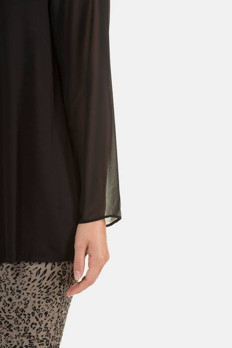 Shirt, Zierfalte, A-Linie, Chiffon, Jersey, selection