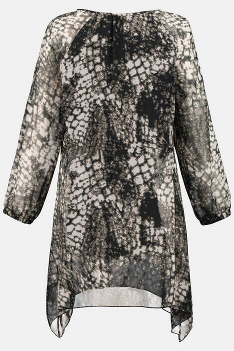 Longbluse, Chiffon, A-Linie, Körperfutter, selection