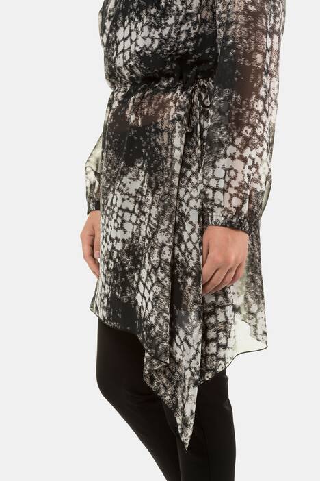 Longbluse, Chiffon, A-Linie, Körperfutter, selection
