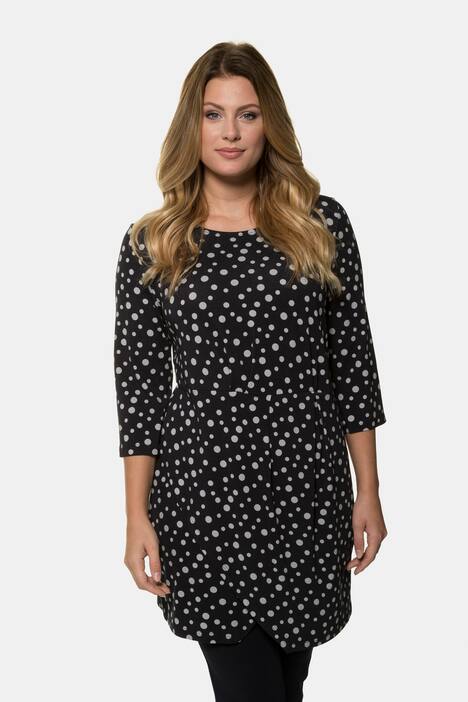 Longshirt, Tupfen, Saumkeil, 3/4-Arm, selection