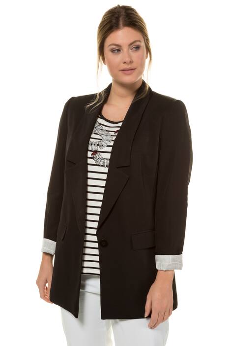 Long Lapel Button Front Lined Blazer