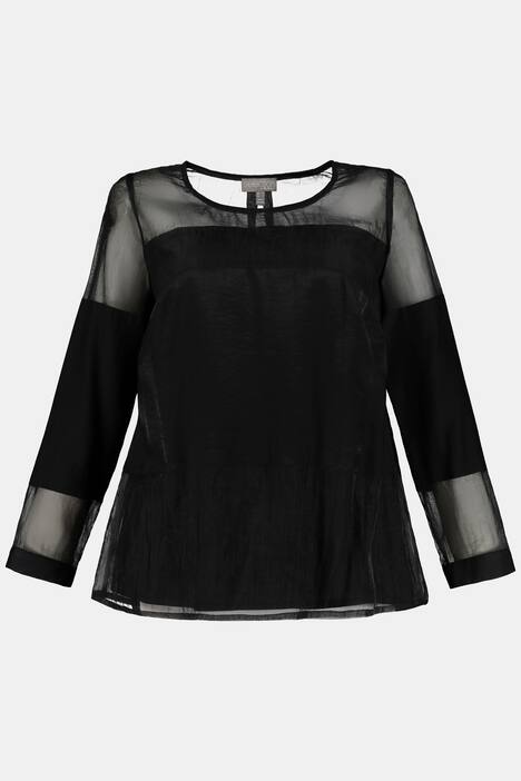 Tunika, Streifen, blickdichter Jerseyeinsatz, selection