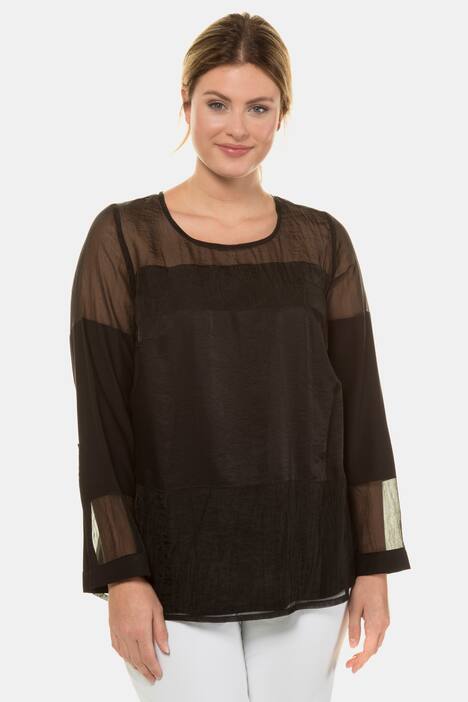 Tunika, Streifen, blickdichter Jerseyeinsatz, selection