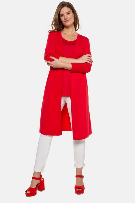 Cardigan, lange A-Linie, breite Bündchen, selection