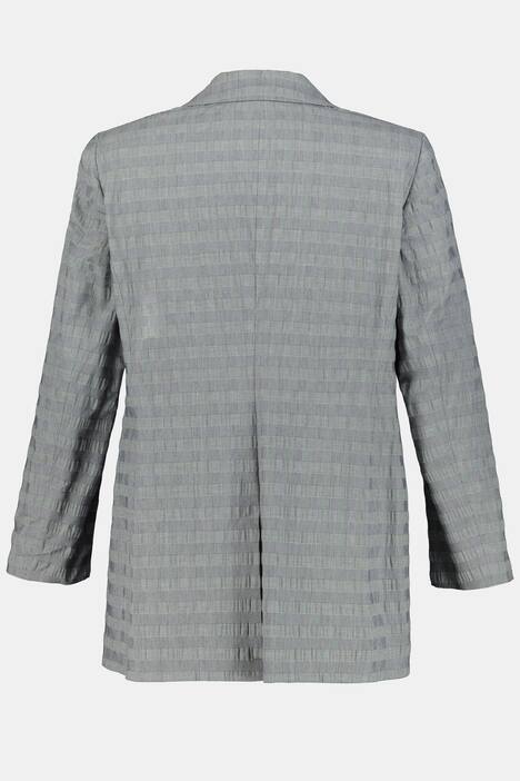 Crinkle Texture Glen Check Plaid Stretch Lined Blazer