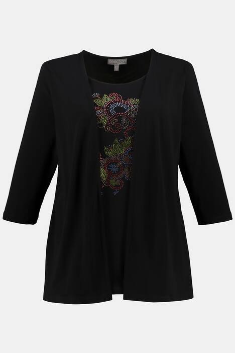 2-in-1-Shirt, Glitzersteine, 3/4-Arm, selection