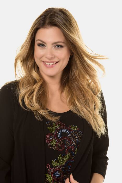 2-in-1-Shirt, Glitzersteine, 3/4-Arm, selection