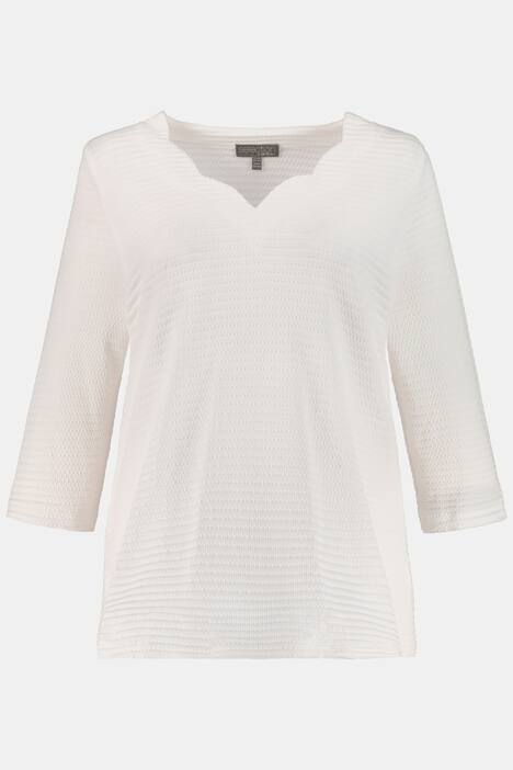 Shirt, 3D-Struktur, Classic, Bogenausschnitt, selection