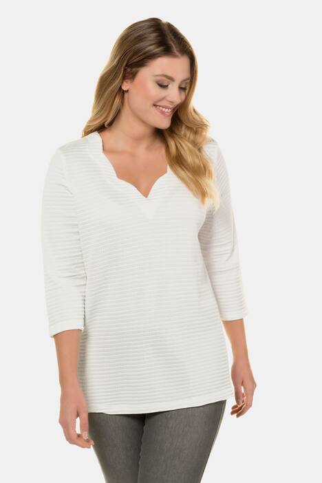 Shirt, 3D-Struktur, Classic, Bogenausschnitt, selection