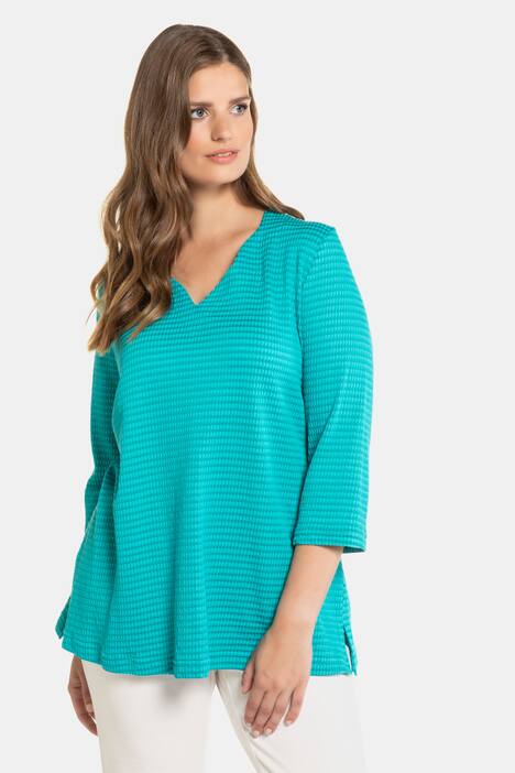 Shirt, 3D-Struktur, Classic, Bogenausschnitt, selection