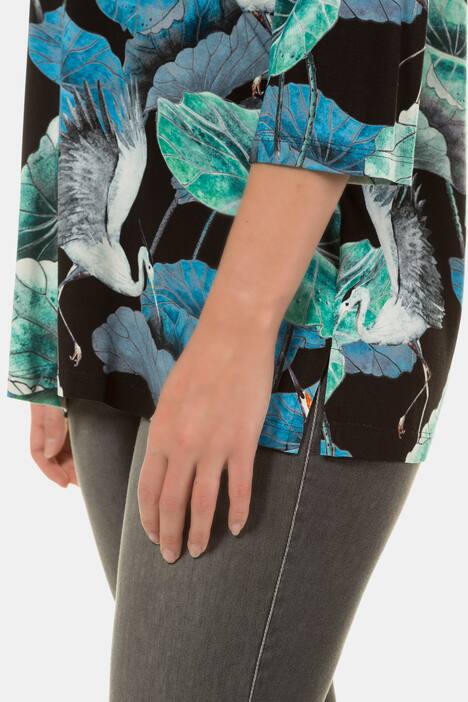 Shirt, Kranich-Design, Classic, V-Ausschnitt, selection