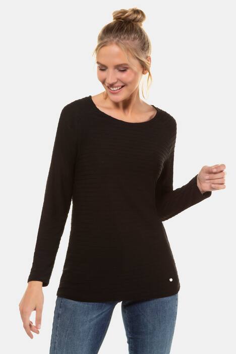Shirt, Ringelstruktur, Raglanärmel, Jersey