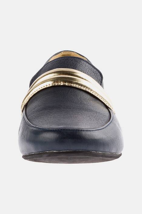 Ballerinas, goldene Zierspange, Leder, Weite H