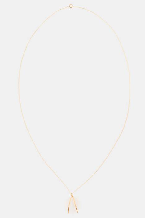 Kette, Glasperle, goldfarbene Kette