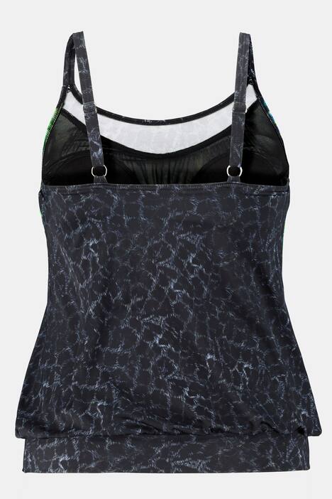 Tankini, Dschungelmuster, elastischer Saum, Softcups