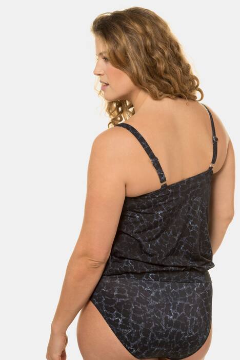 Tankini, Dschungelmuster, elastischer Saum, Softcups