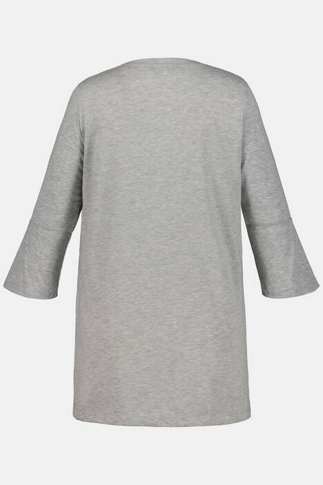 Shirt, Blütenmotiv, A-Linie, Volantärmel