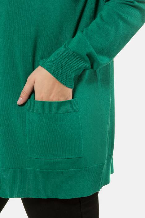Cardigan, elastischer Feinstrick, längere Form