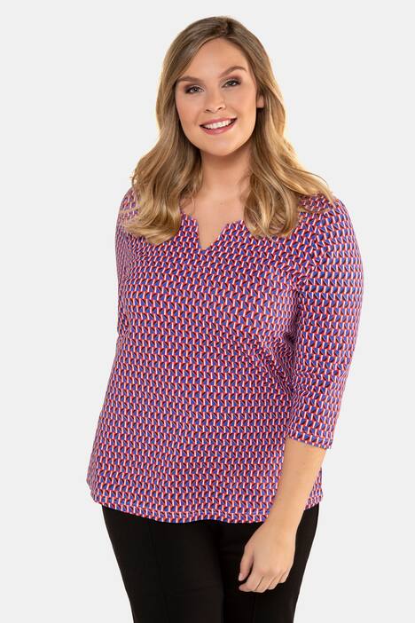 Shirt, gemustert, Classic, Tunika-Ausschnitt