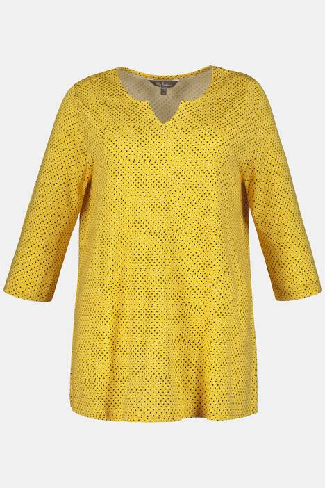 Shirt, Pünktchenmuster, A-Linie, Tunika-Ausschnitt