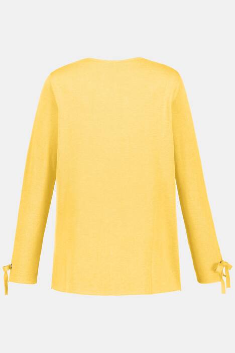 Cardigan, Bindeband, Metallic-Ösen, weicher Feinstrick