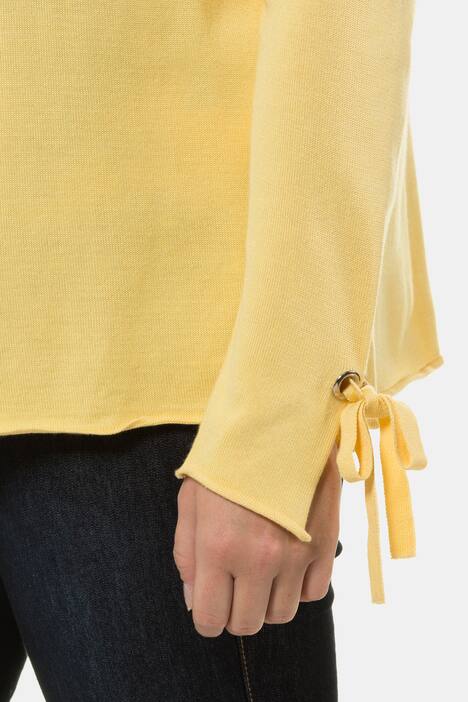 Cardigan, Bindeband, Metallic-Ösen, weicher Feinstrick