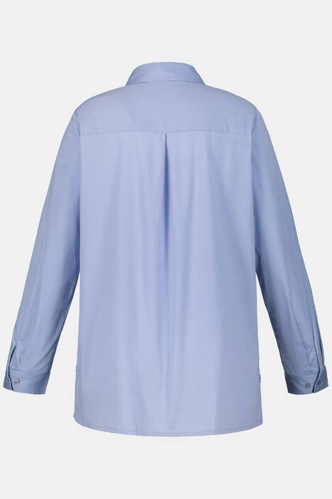 Hemdbluse, Seerosen-Stickereien, Seitenschlitze
