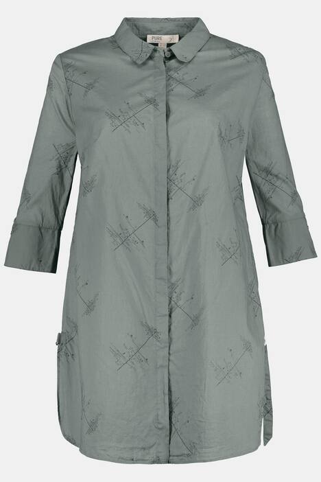 Longbluse, grafisches Muster, 3/4-Arm, Biobaumwolle