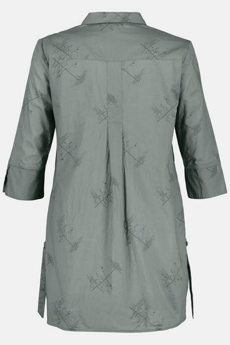 Longbluse, grafisches Muster, 3/4-Arm, Biobaumwolle