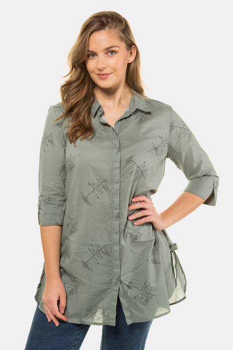 Longbluse, grafisches Muster, 3/4-Arm, Biobaumwolle