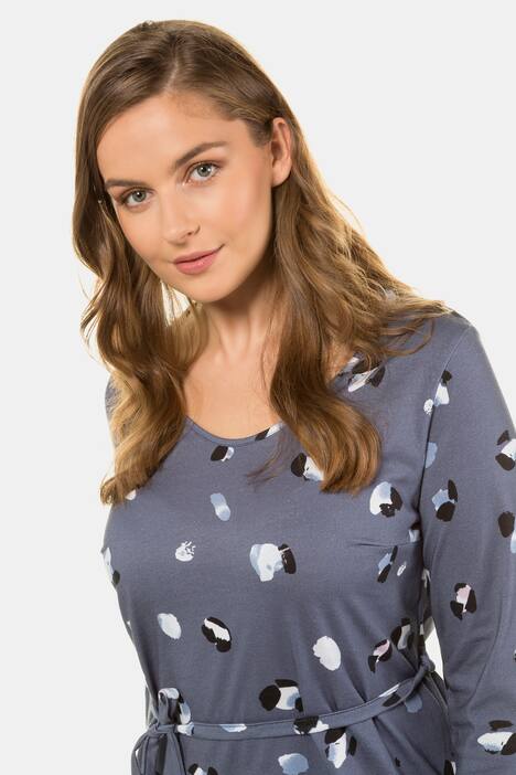Kleid, Tupfendruck, A-Linie, Gürtel, Biobaumwolle
