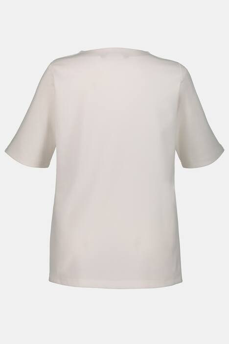 T-Shirt, Perlen-Ausschnitt, Classic, Zierfalten