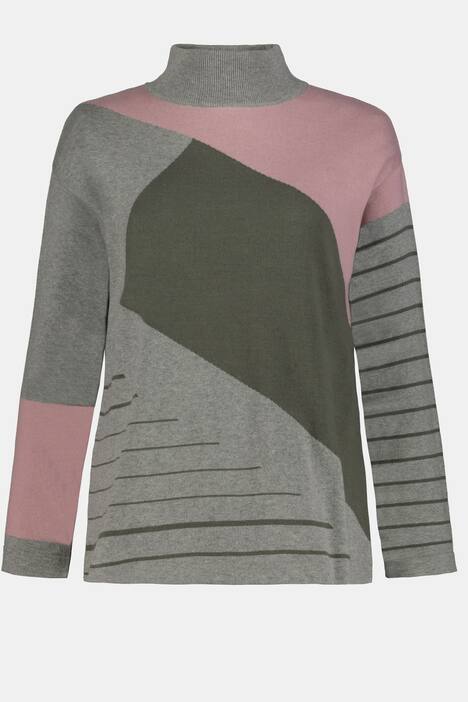 Pullover, Jacquard, Colorblocking, Biobaumwolle