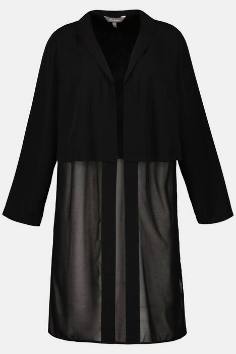 Blusenjacke, Lagenlook, extralang, Chiffon, bügelfrei