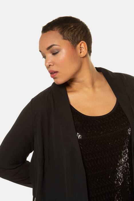 Blusenjacke, Lagenlook, extralang, Chiffon, bügelfrei