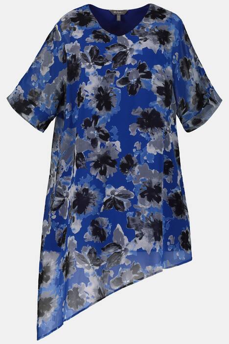 Fabulous Floral Chiffon Asymmetric Dress