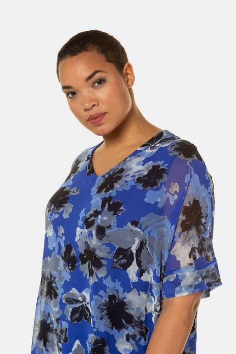 Fabulous Floral Chiffon Asymmetric Dress