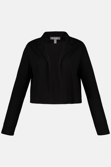 Bolerojacke, Reverskragen, offene Form, Jersey