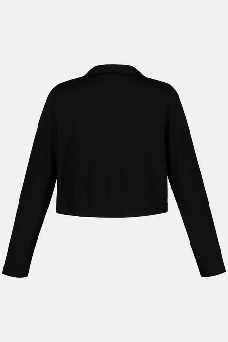 Bolerojacke, Reverskragen, offene Form, Jersey