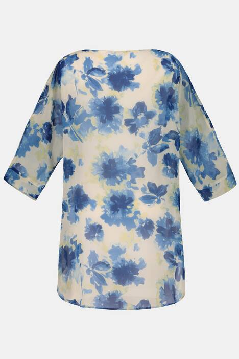 Shirt, Blütenchiffon, Jerseytop, bügelfrei