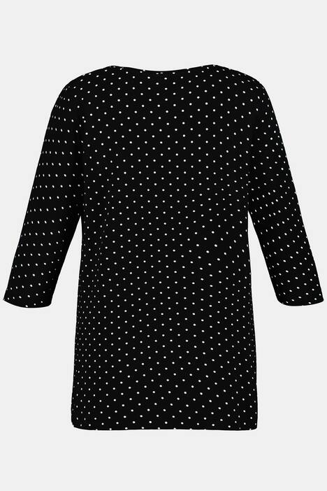 Shirt, Punktmuster, 3/4-Arm, Zierfalten