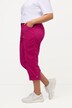 Pantalon cargo 7/8. Taille confortable, Attaches