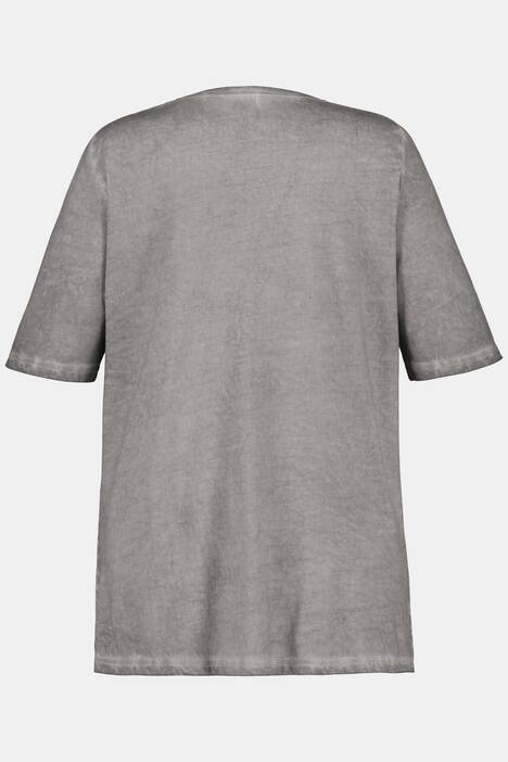 T-Shirt, Blüten, Schriftmotiv, Classic, oil dyed